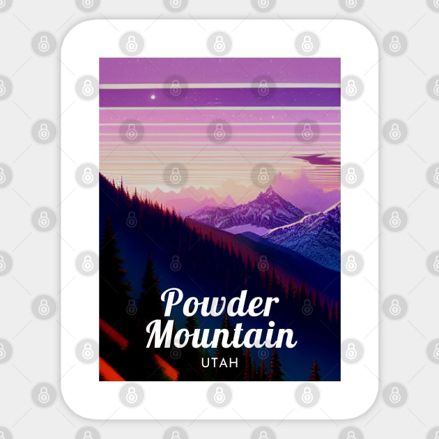 Powder Mountain Utah United States ski Sticker by UbunTo